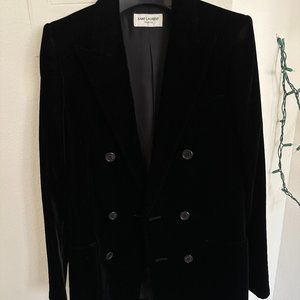 Saint Laurent DOUBLE-BREASTED BLAZER IN VELVET (YSL)